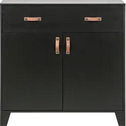 Kommode WOOOD "Dian", schwarz, B:94cm H:93cm T:53cm, Holzwerkstoff, Sideboards, aus Schwarzkiefer, Breite 94 cm x Höhe 93 cm