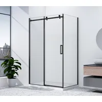 Gelco Komplettdusche DRAGON BLACK Rechteckige Duschkabine 1300x800mm L/R Variante, BxT: 130x80 cm, Gelco-GD4613B-01-SET