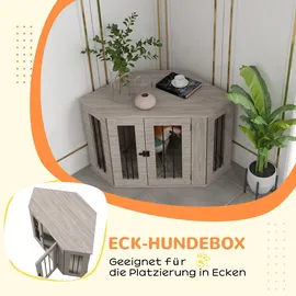 PawHut Hundehütte mit Kissen 104 x 55 x 63 cm Stahl Walnuss