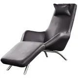 Kawola Relaxliege, Grau, Leder, Füllung: Schaumstoff, 79x95x157 cm, Wohnzimmer, Sessel, Relaxliegen
