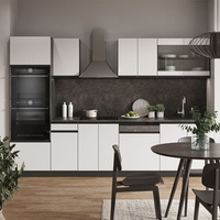 Vicco Küchenzeile Küchenblock Einbauküche R-Line J-Shape Anthrazit Weiß 300 cm modern Küchenschränke Küchenmöbel