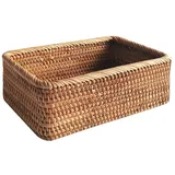 ALXFFBN Rechteckiger Weidenkorb, 9 x 20 x 30 cm, Rattan-Aufbewahrungskörbe, gewebte Speisekammer-Organizer für Badezimmer, Schlafzimmer, Organisation, Spielzeug, Handtücher, Decke