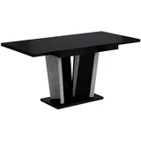 ALTDECOR Esstisch BRIO2 (Esstisch, Küchentisch, Esszimmertisch - Wohnzimmertisch 120 -160x80x75) schwarz