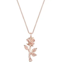 Elli Box Chain Rosen-Anhänger Vintage Look 925 Silber rosefarben Damen 