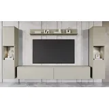 INOSIGN Wohnwand INOSIGN "PARIS, Vitrine Türanschlag links/rechts wechselbar", beige (kaschmir), B:260cm H:130cm T:33cm, Hartfaserplatte, Kastenmöbel-Sets, Wohnwand, grifflose Design, stehend und hängend montierbar, Topseller