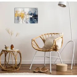 queence Leinwandbild »Nicole«, Abstrakt-Kunst, (1 St.), Abstrakt, gold, Wandbild, Bild, Deko queence Farbe Bild(er): goldfarben