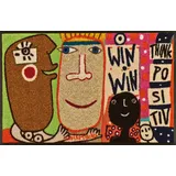 Wash+Dry by Kleen-Tex »Think Positiv«, rechteckig, Schmutzfangläufer, modernes Design, rutschhemmend, waschbar bunt