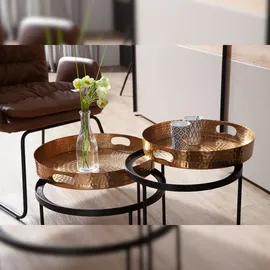 FineBuy Couchtisch FB30296 Metall rund 2er Set