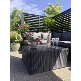 Plus Vorgartenzaun 160 x 120 cm Schwarz/Holz