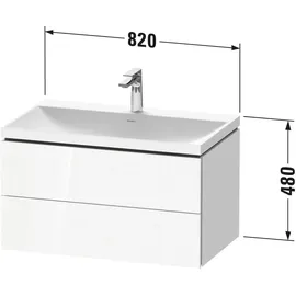 Duravit L-Cube c-shaped Badmöbel-Set 800mm Weiß Hochglanz Dekor × Weiß Hochglanz Dekor