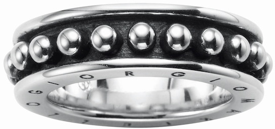 Giorgio Martello Milano Ring mit Halb-Kugeln, teilweise oxydiert, Silber 925 Ringe Herren