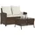 vidaXL Gartensofa 2-Sitzer Loungesofa braun