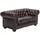 Woodkings Chesterfield Couch 2-Sitzer Leder Braun