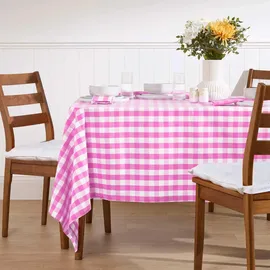 Homescapes Tischdecke Vichy-Karo 137 x 178 cm Pink