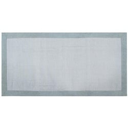 Tapis de couloir en coton bleu perle 60 x 200 cm ASTER