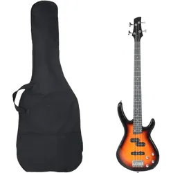 E-Bass für Anfänger mit Tasche Braun und Schwarz 4/4 46