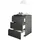 Pol-Power Nachtschrank 46,2 x 60,9 x 40 cm Grau