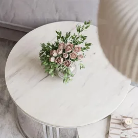 lookway Runder Couchtisch, 2in1 LORI LEVANTO silberner Chrom - Silber,