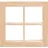 HobbyFun Miniatur Fenster quadratisch 7.0x7.0 cm Holz Winter Deko 1.1 cm Stärke