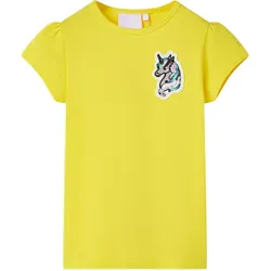 Kinder-T-Shirt Knallgelb 104