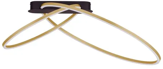 Nova Luce LED-Deckenleuchte Kiklos Alu, Eisen, Stahl & Metall Gold, Schwarz Gold /