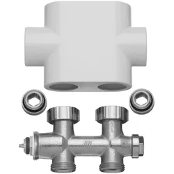 Kermi Ventilhahnblock DG inkl. Blende weiß mit dynamischer Durchflussregelung ZV02120001