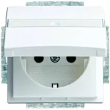 Busch-Jaeger Schuko-Steckdose mit Klappdeckel Alpinweiß
