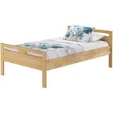 Erst-Holz Überlanges Holzbett, Seniorenbett 120x220 Buche lackiert V-60.74-12-220ohne Zubehör