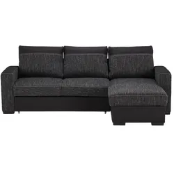 Ecksofa  Mocca ¦ schwarz ¦ Maße (cm): B: 242 H: 86 T: 160