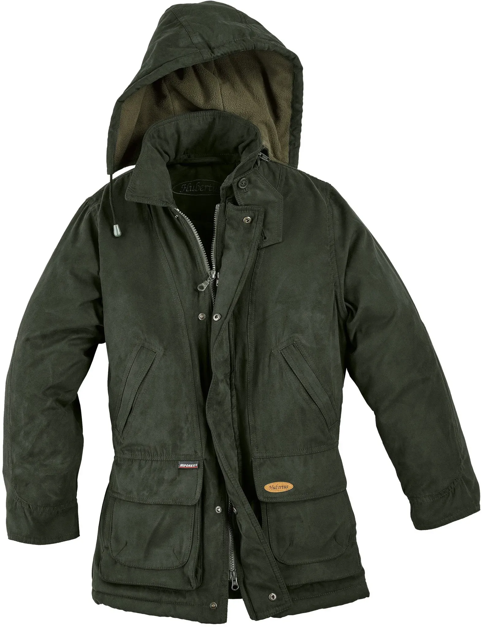 Hubertus Kinderjacke Microvelours, oliv-braun, 152