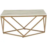 Beliani Couchtisch Beige, mit Gold, 80 x 80 cm Wohnzimmer, Wohnzimmertische, Couchtische