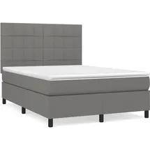vidaXL Boxspringbett mit Matratze Dunkelgrau 140x200 cm Stoff