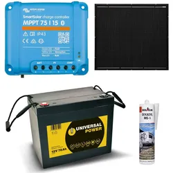 a-TroniX Solaranlage Wohnmobil 100W mit 78Ah Batterie und Victron MPPT Laderegler