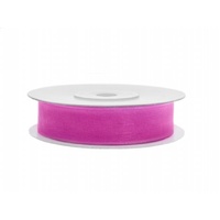 SiDeSo® Chiffonband 25m x 12mm viele Farben Hochzeit Organza Dekoband Geschenkband Antennenband Schleifenband (pink)