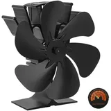 Jopassy Kaminofen Ventilator 6 Flügel Kaminventilator Ofenventilator Stromloser Lüfter Stove Fan Gebläse für Kamin Holzöfen Öfen Geräuscharmer