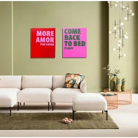 Kare DESIGN Wandbild 40 x 50 cm Come Back To Bed 56300 Pink