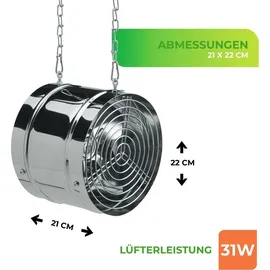 Bio Green BioGreen Gewächshausventilator Arizona mit 420 m3/h Luftumwälzung - Silber