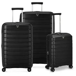 Roncato B-Flying Move 4 Rollen Kofferset 3-teilig mit Dehnfalte  schwarz