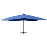 vidaXL Ampelschirm mit Holzmast 400x300 cm Azurblau