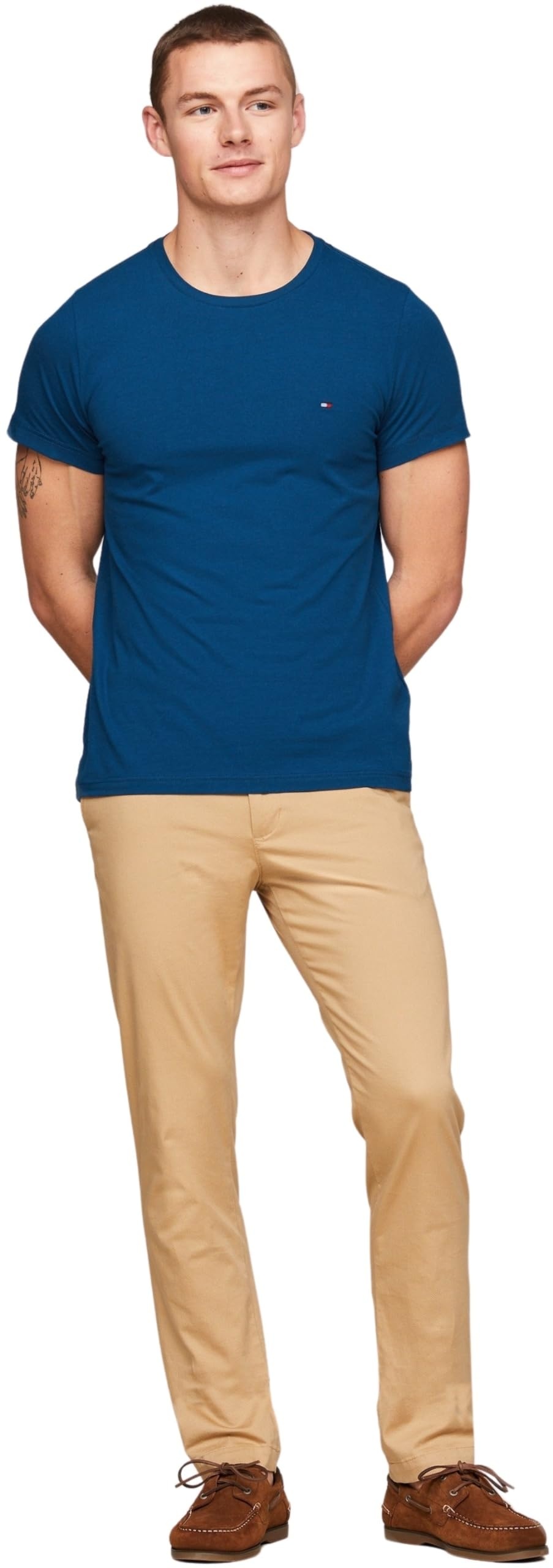 Tommy Hilfiger Herren T-Shirt Kurzarm Rundhalsausschnitt, Blau (Anchor Blue), XXXL