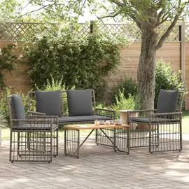 vidaXL Gartenmöbel Set 4-tlg. Grau/Dunkelgrau