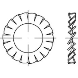 DIN 6798 Fächerscheibe Edelstahl A4 Form A 10,5mm Permeabilität < 1,1
