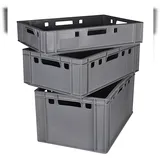 Buri Aufbewahrungsbox 3-tlg. grau