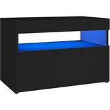 vidaXL Nachttisch mit LED-Leuchten Schwarz 60x35x40 cm Holzwerkstoff