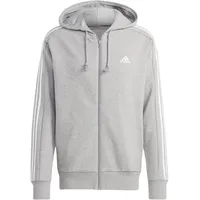 Adidas 3-Streifen French Terry Reißverschlusspullover Medium Grey Heather / White M
