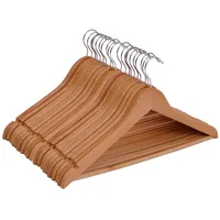 Spetebo Holz Kleiderbügel natur - 20 Stück - Hosenbügel