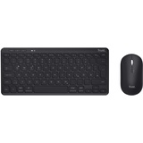 Trust Lyra WL Bluetooth®, Funk Tastatur Maus-Set Wiederaufladbar, Geräuscharme Tasten, Spritzwass