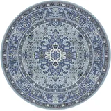 HANSE HOME Nouristan Mirkan Orient Teppich Rund – Wohnzimmerteppich Orientalisch Kurzflor Vintage Orientalischer Teppich für Esszimmer, Wohnzimmer, Schlafzimmer – Himmelblau, 160cm