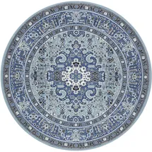 HANSE HOME Nouristan Mirkan Orient Teppich Rund – Wohnzimmerteppich Orientalisch Kurzflor Vintage Orientalischer Teppich für Esszimmer, Wohnzimmer, Schlafzimmer – Himmelblau, 160cm