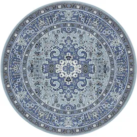 HANSE HOME Nouristan Mirkan Orient Teppich Rund – Wohnzimmerteppich Orientalisch Kurzflor Vintage Orientalischer Teppich für Esszimmer, Wohnzimmer, Schlafzimmer – Himmelblau, 160cm